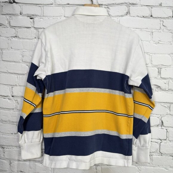 Vintage Michigan Wolverines Barbarian Rugby Polo Shirt Men L Striped Rare - Picture 2 of 16